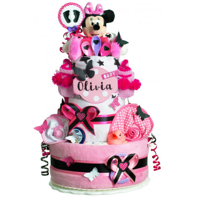 Tarta de pañales para niñas N.º 1.418 Minnie Mouse, Disney