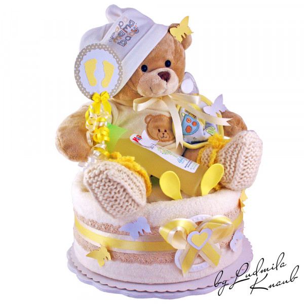 Windeltorte Teddy Bär neutral Nr. 1.419 – Ansicht 3