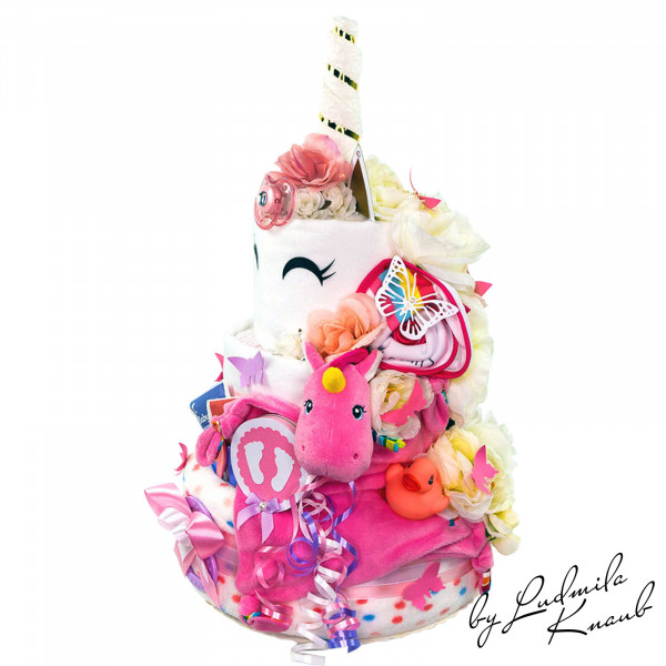 Windeltorte für Mädchen 1.421 Einhorn – Ansicht 3
