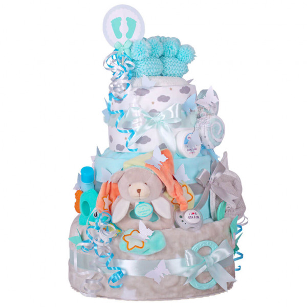 Windeltorte Teddy Bär für Jungen Nr. 1.439 – Ansicht 3