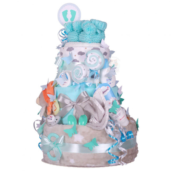 Windeltorte Teddy Bär für Jungen Nr. 1.439 – Ansicht 4