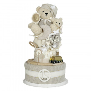 neutrale Windeltorte 1.450 mit Teddybär