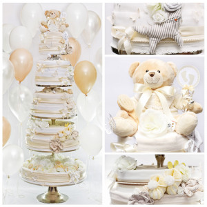 Teddy Bear Diaper Cake for Girls No. 1.701