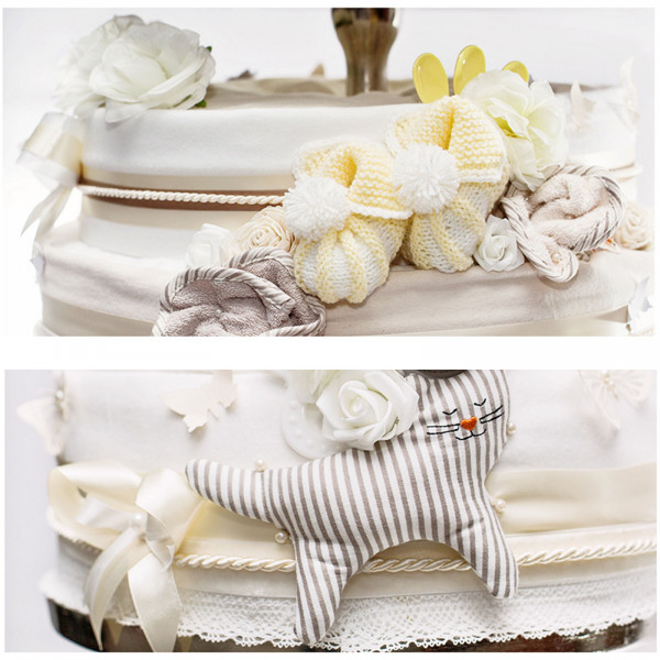 Windeltorte Teddy Bär für Mädchen Nr. 1.701 – Ansicht 2