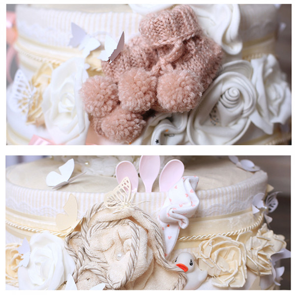 Windeltorte Teddy Bär für Mädchen Nr. 1.702 – Ansicht 4