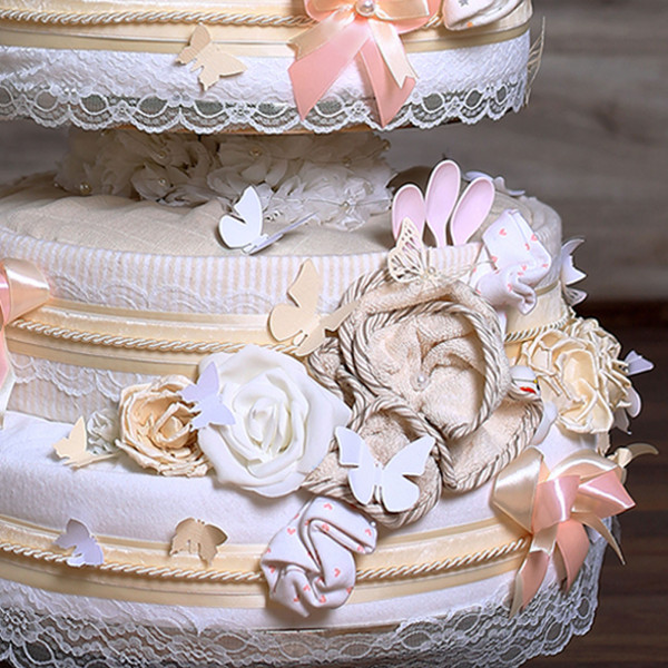 Windeltorte Teddy Bär für Mädchen Nr. 1.702 – Ansicht 2