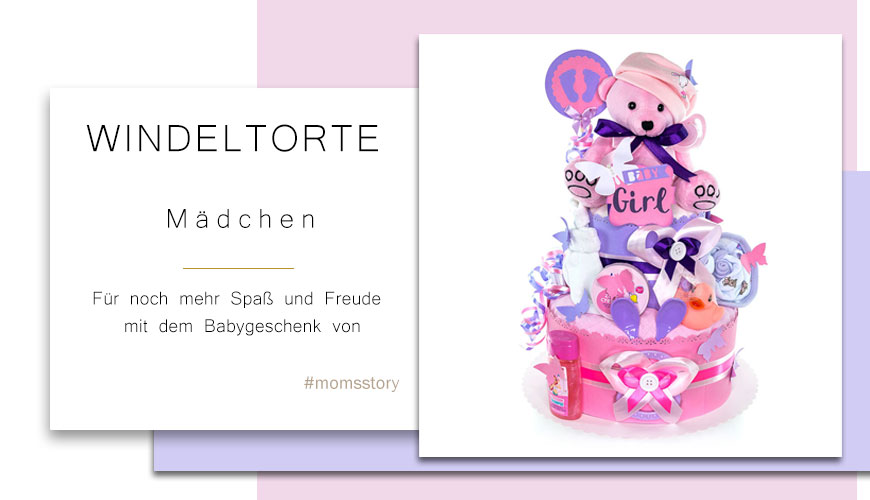 Windeltorte Teddy Bär für Mädchen Nr. 1.101