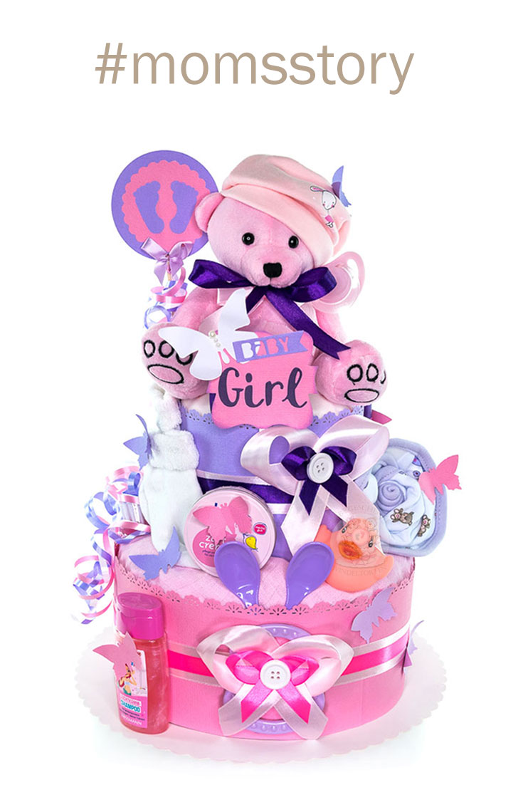 Windeltorte Teddy Bär für Mädchen Nr. 1.101