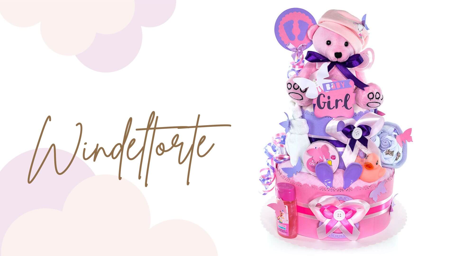 Windeltorte Teddy Bär für Mädchen Nr. 1.101