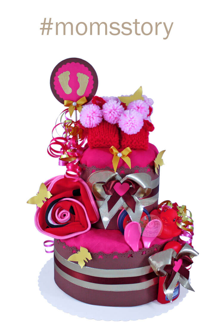 Tarta de pañales para niñas N.º 1.118