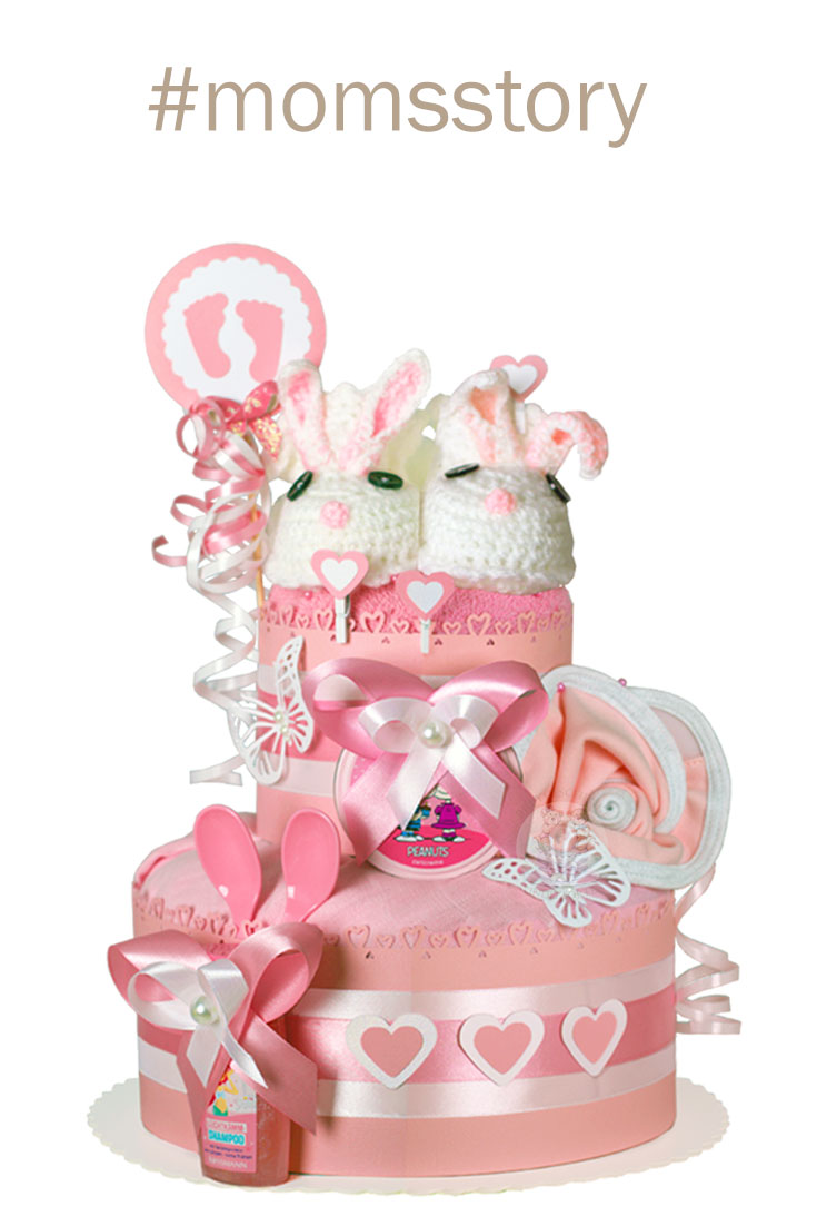 Tarta de pañales Conejito para niñas N.º 1.122
