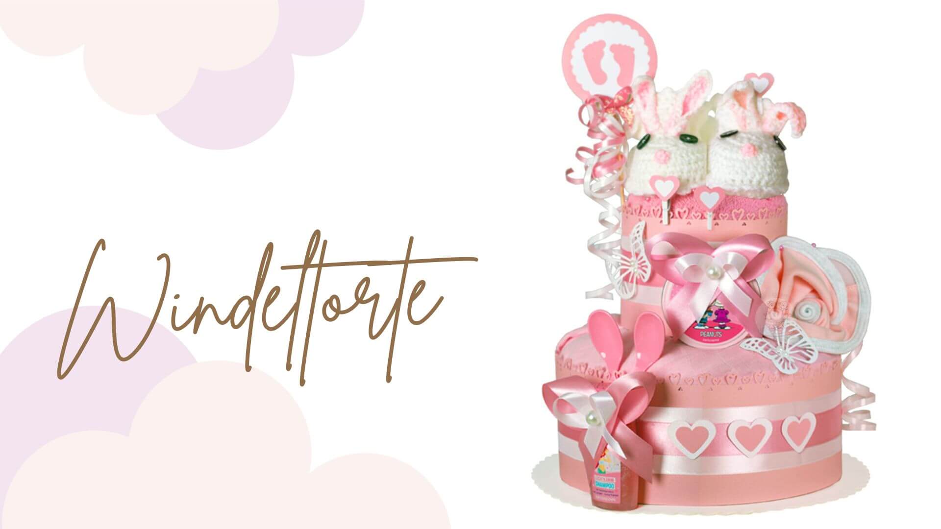 Tarta de pañales Conejito para niñas N.º 1.122