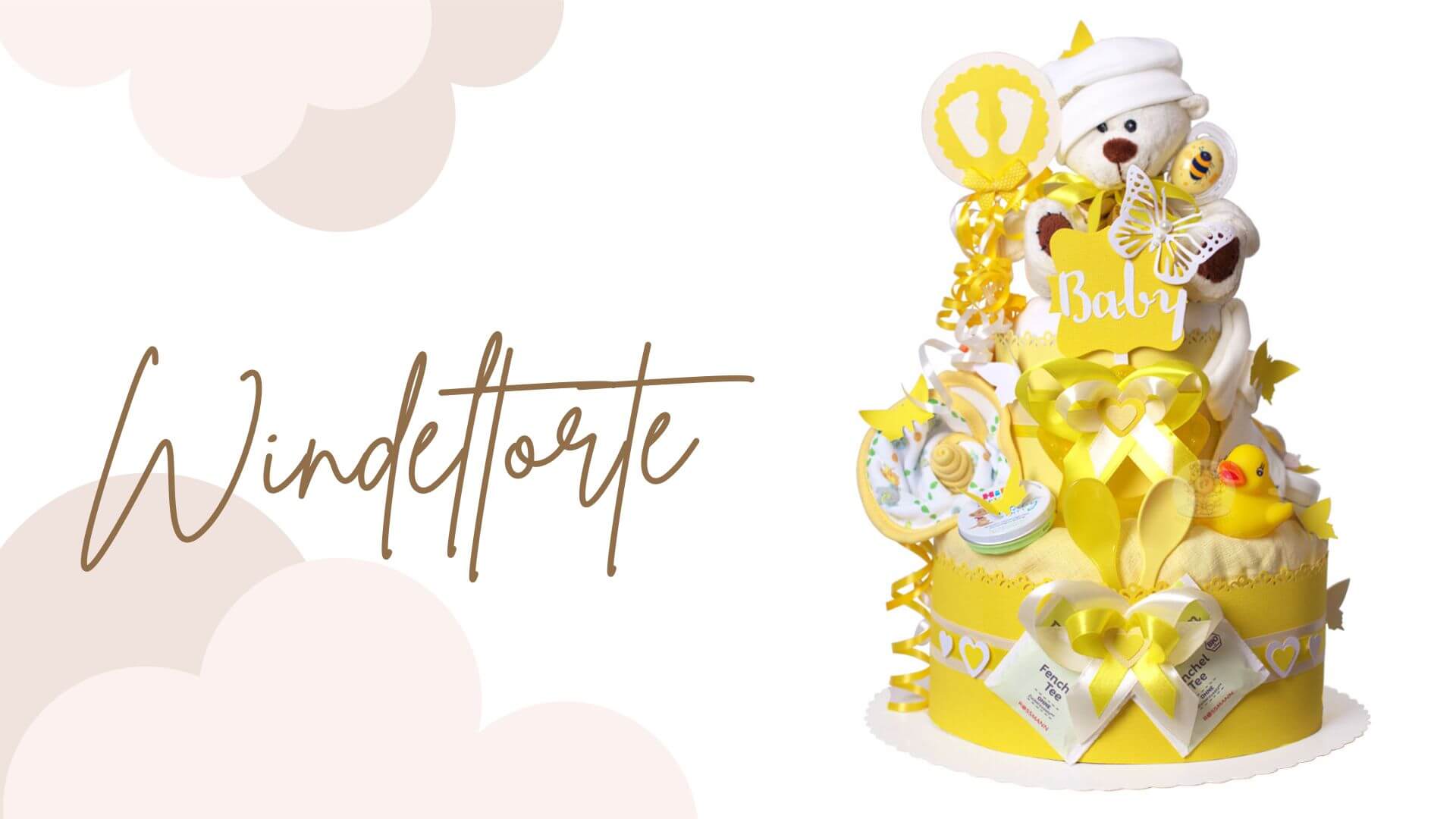 Tarta de pañales unisex N.º 1.128 Osito Teddy
