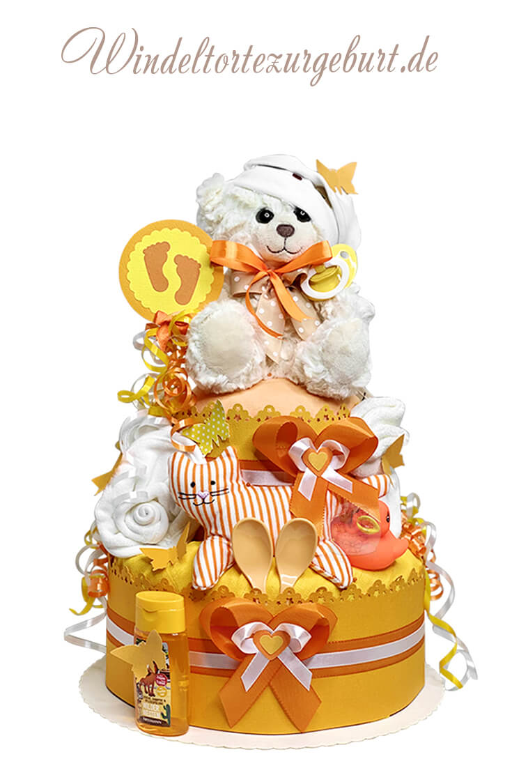 Tarta de pañales Osito Teddy neutro N.º 1.136