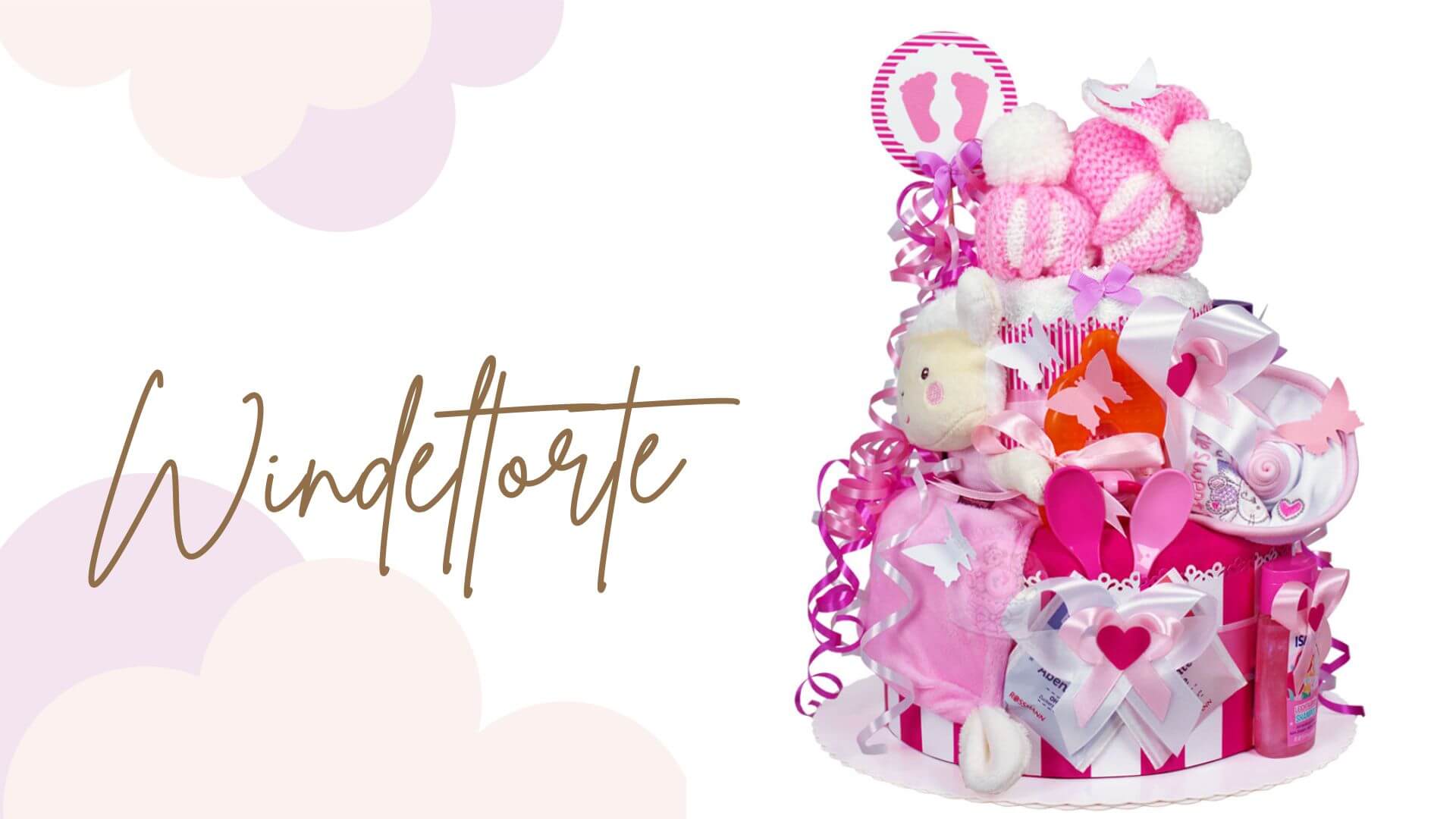 Tarta de pañales ovejita para niñas N.º 1.142