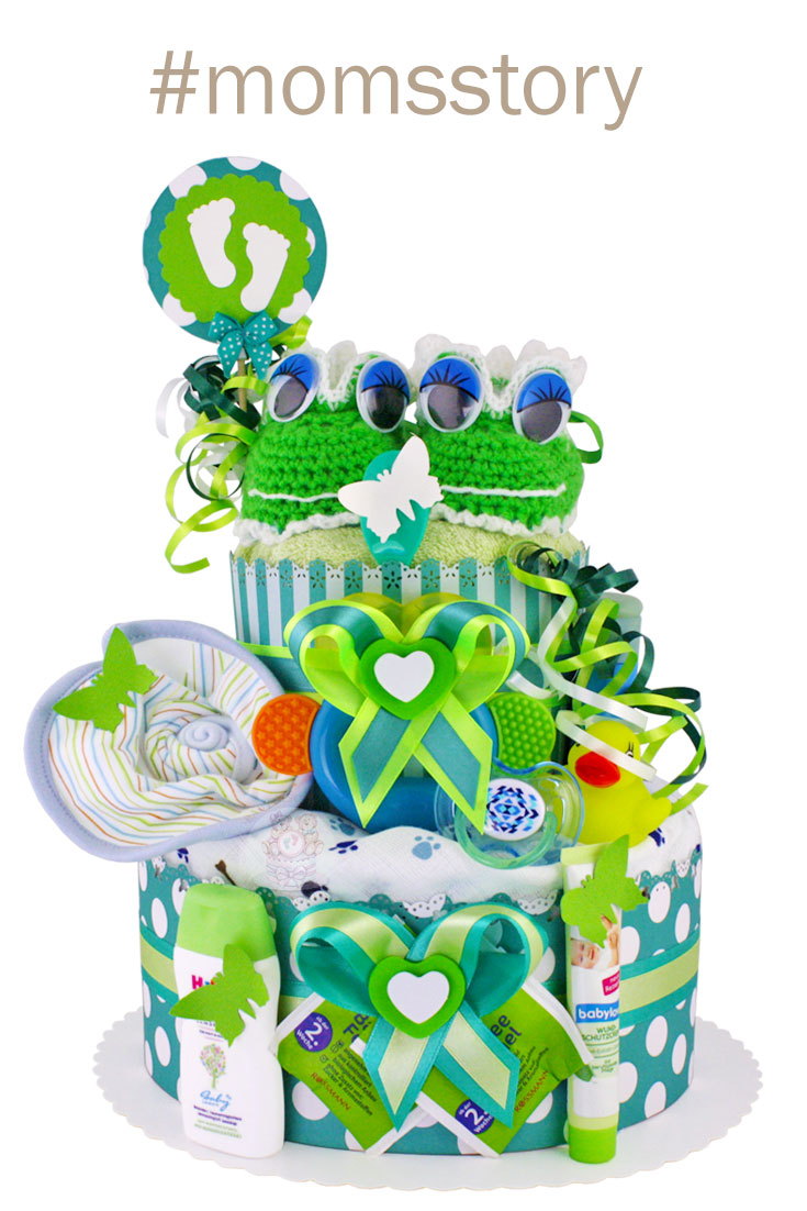 Tarta de pañales rana para niños N.º 1.145