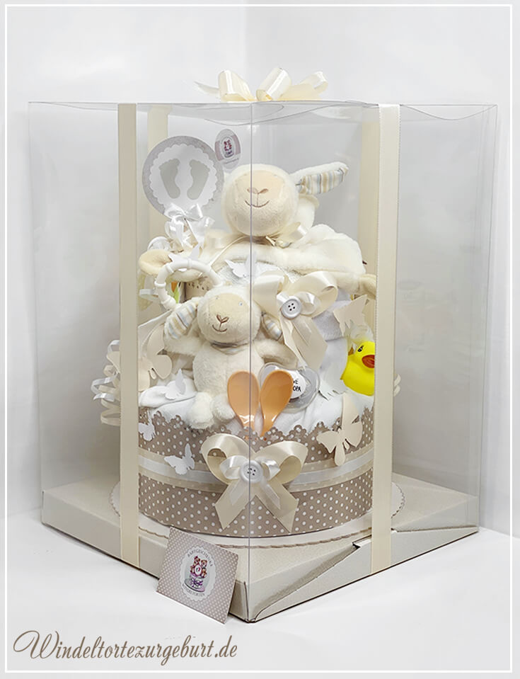 Tarta de pañales ovejita unisex N.º 1.151