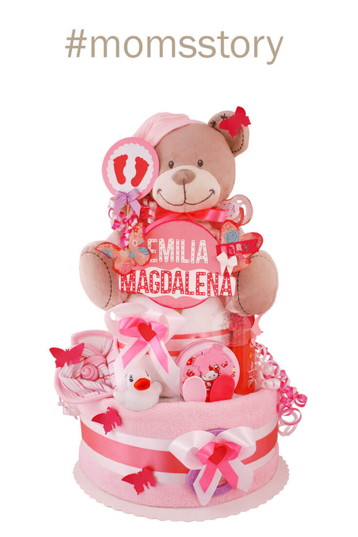 Tarta de pañales osito para niñas N.º 1.152