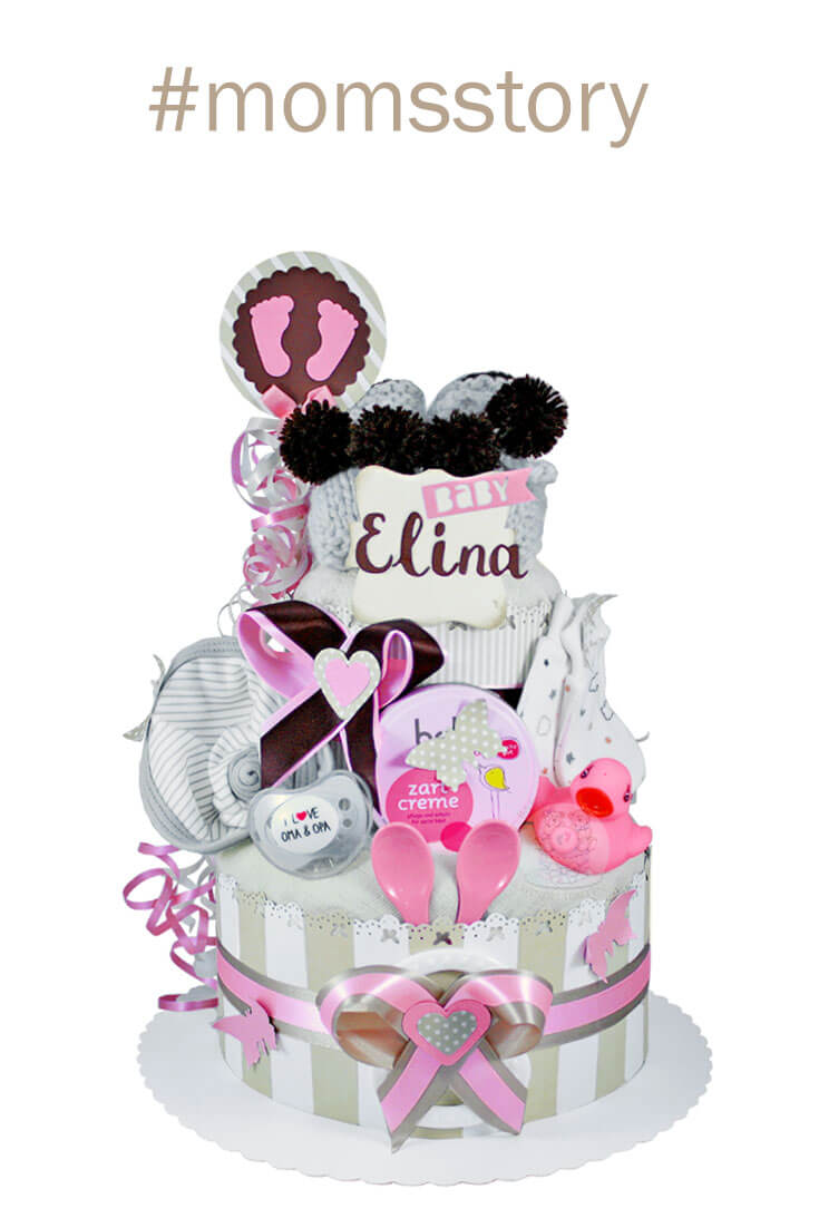 Tarta de pañales para niñas N.º 1.154
