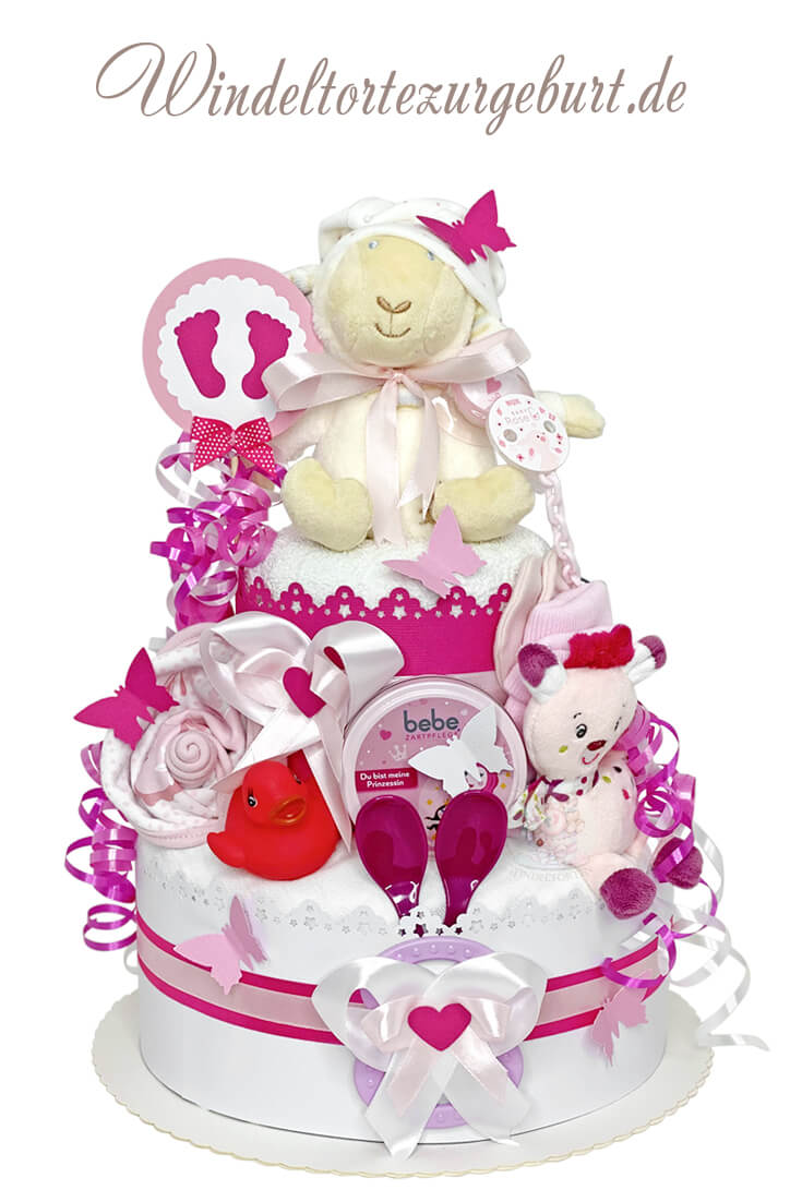 Tarta de pañales para niñas 1.161