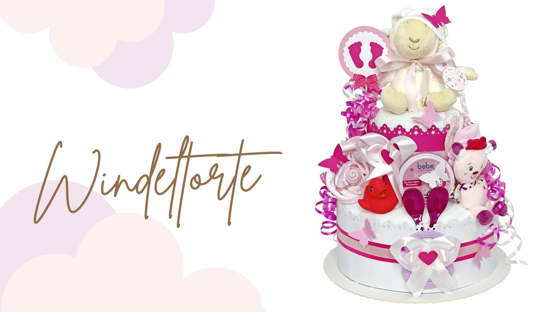 Tarta de pañales para niñas 1.161