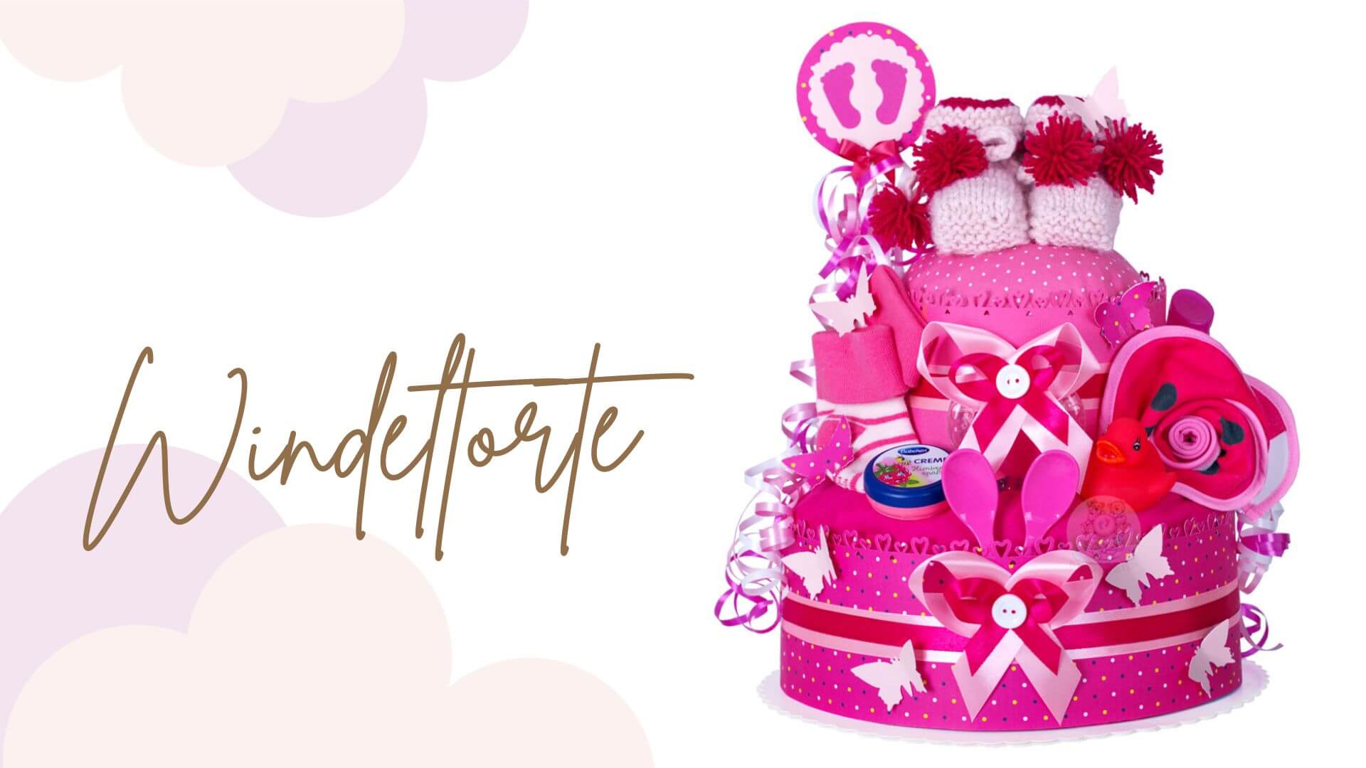 Tarta de pañales para niñas 1.167