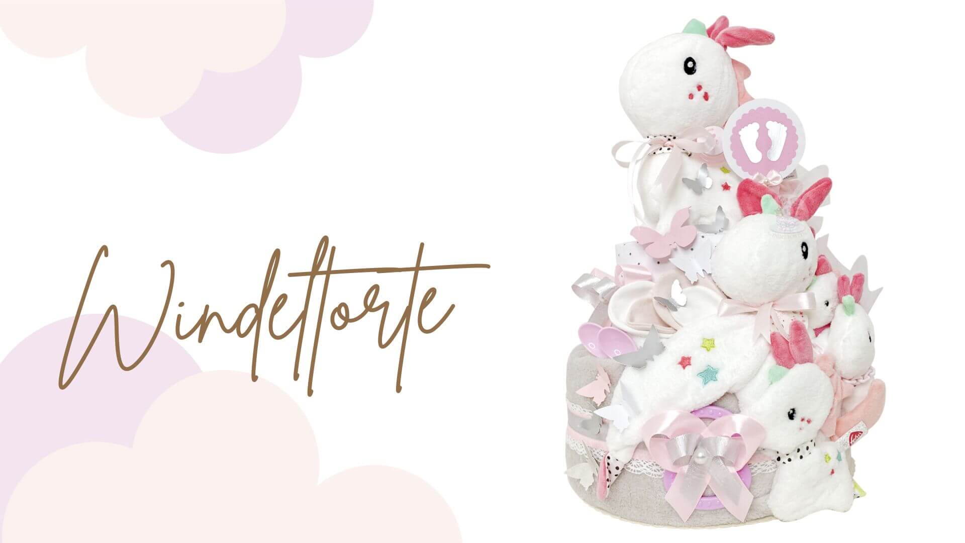 Tarta de pañales para niñas 1.178 Unicornio