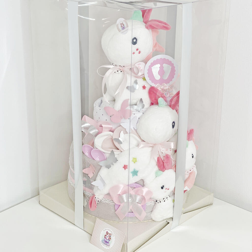 Tarta de pañales para niñas 1.178 Unicornio
