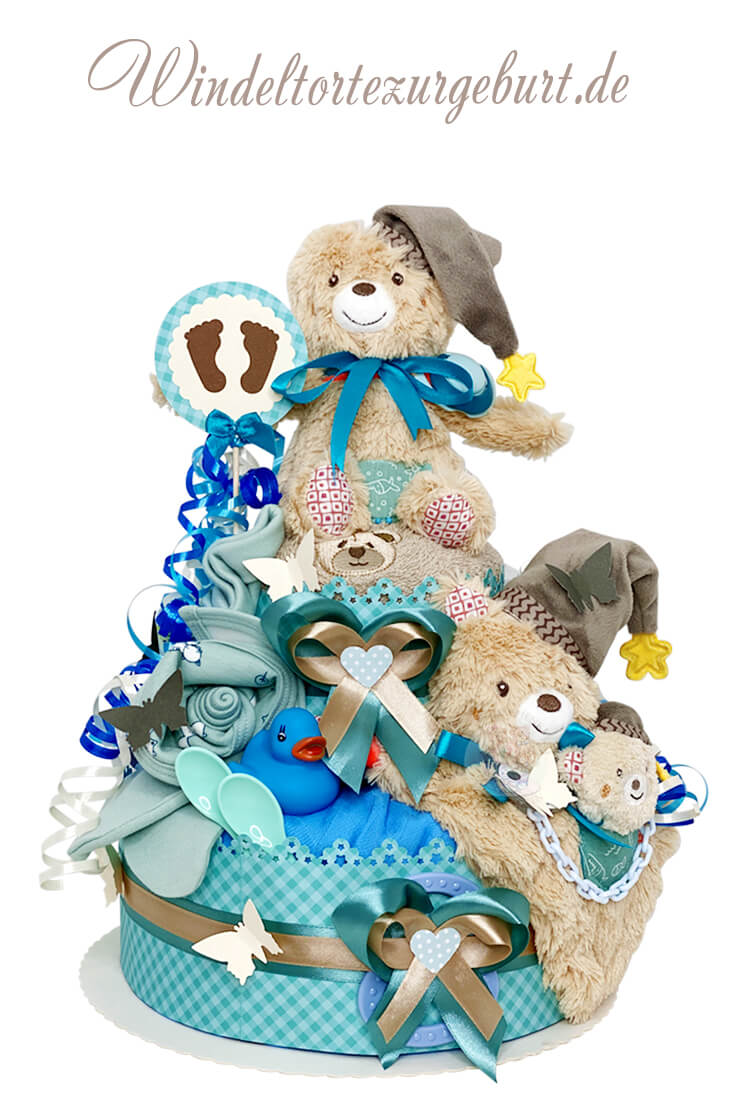 Tarta de pañales Osito Teddy para niños N.º 1.181