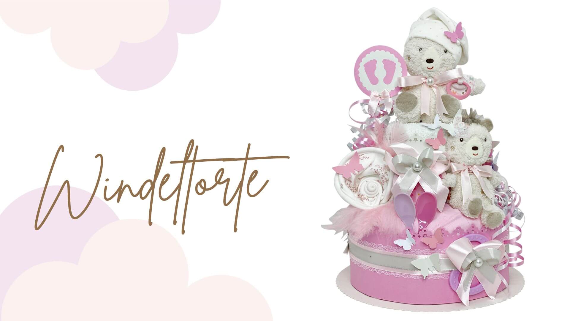 Tarta de pañales para niñas 1.182