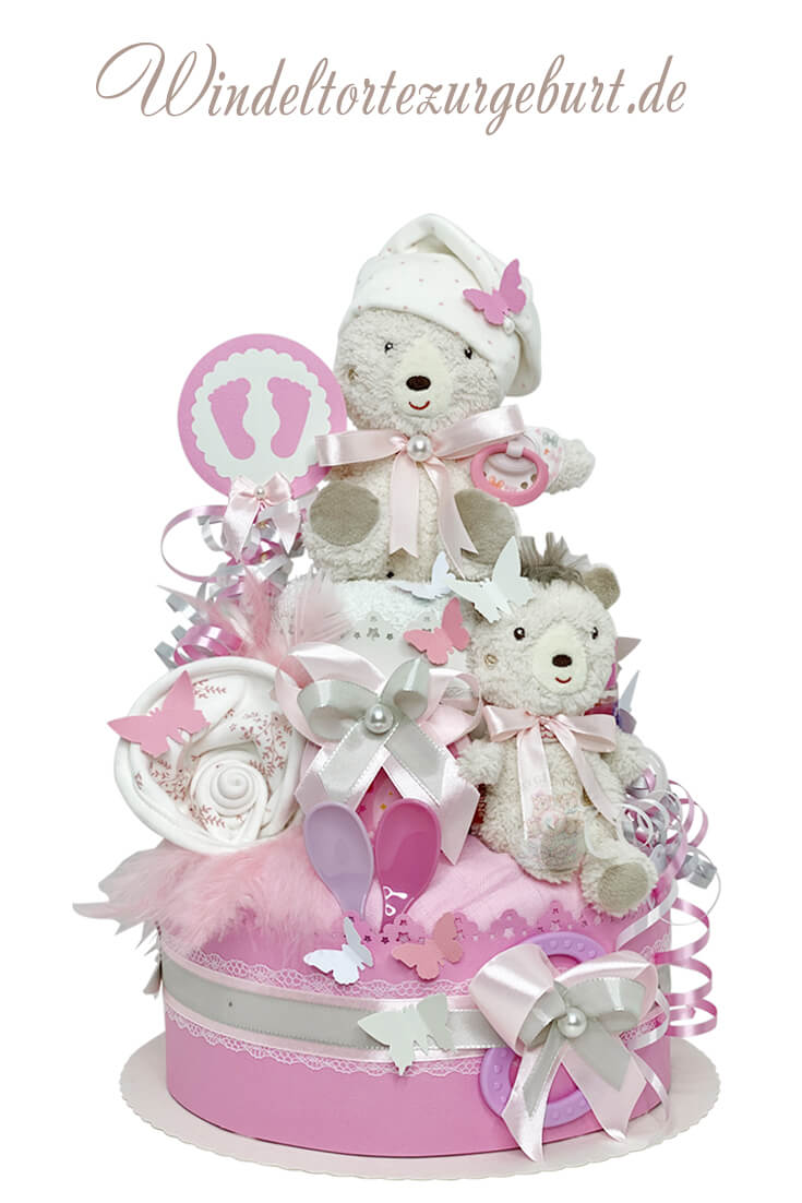 Tarta de pañales para niñas 1.182