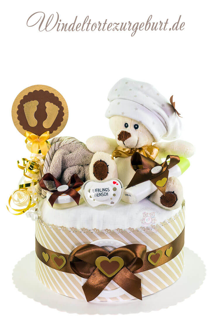 Tarta de pañales Osito Teddy neutro N.º 1.202
