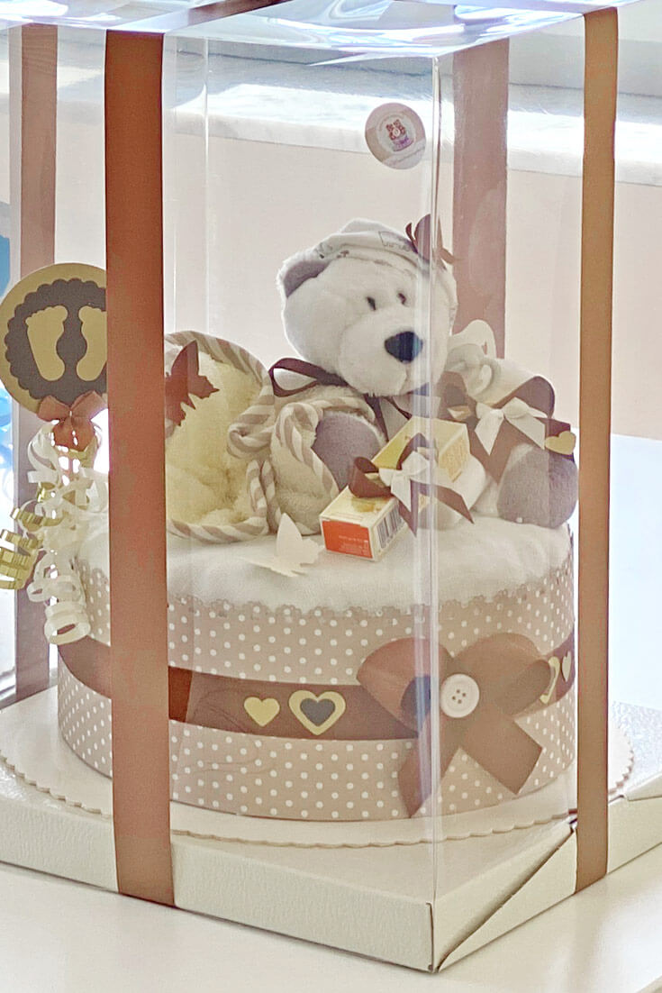 Tarta de pañales Osito Teddy neutro N.º 1.202