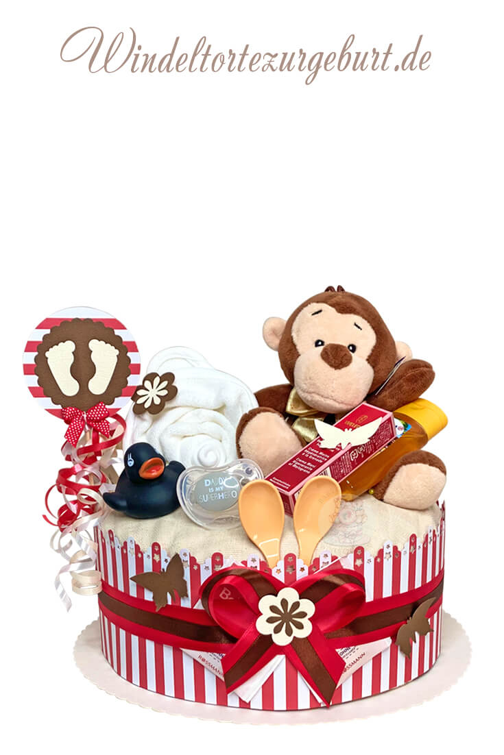 Tarta de pañales mono unisex N.º 1.218