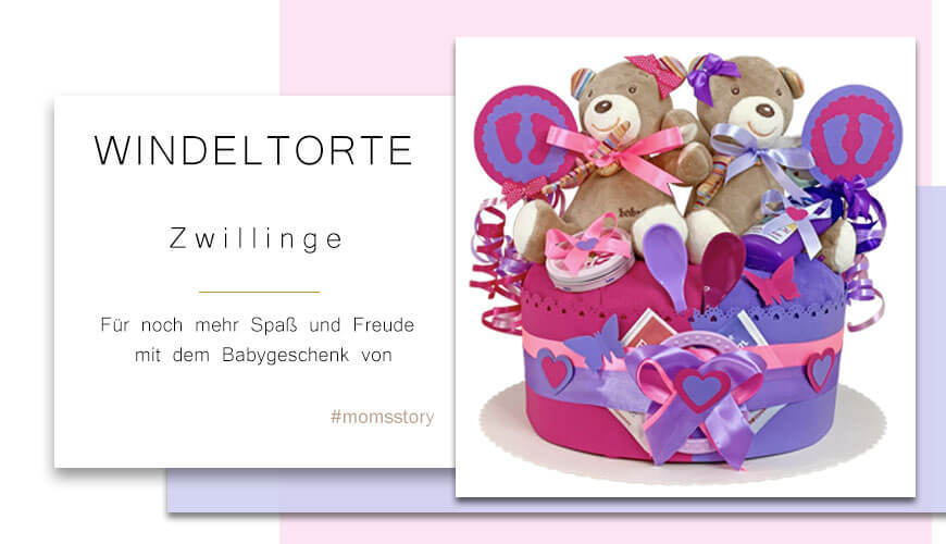 Tarta de pañales Osito Teddy para gemelos N.º 1.221