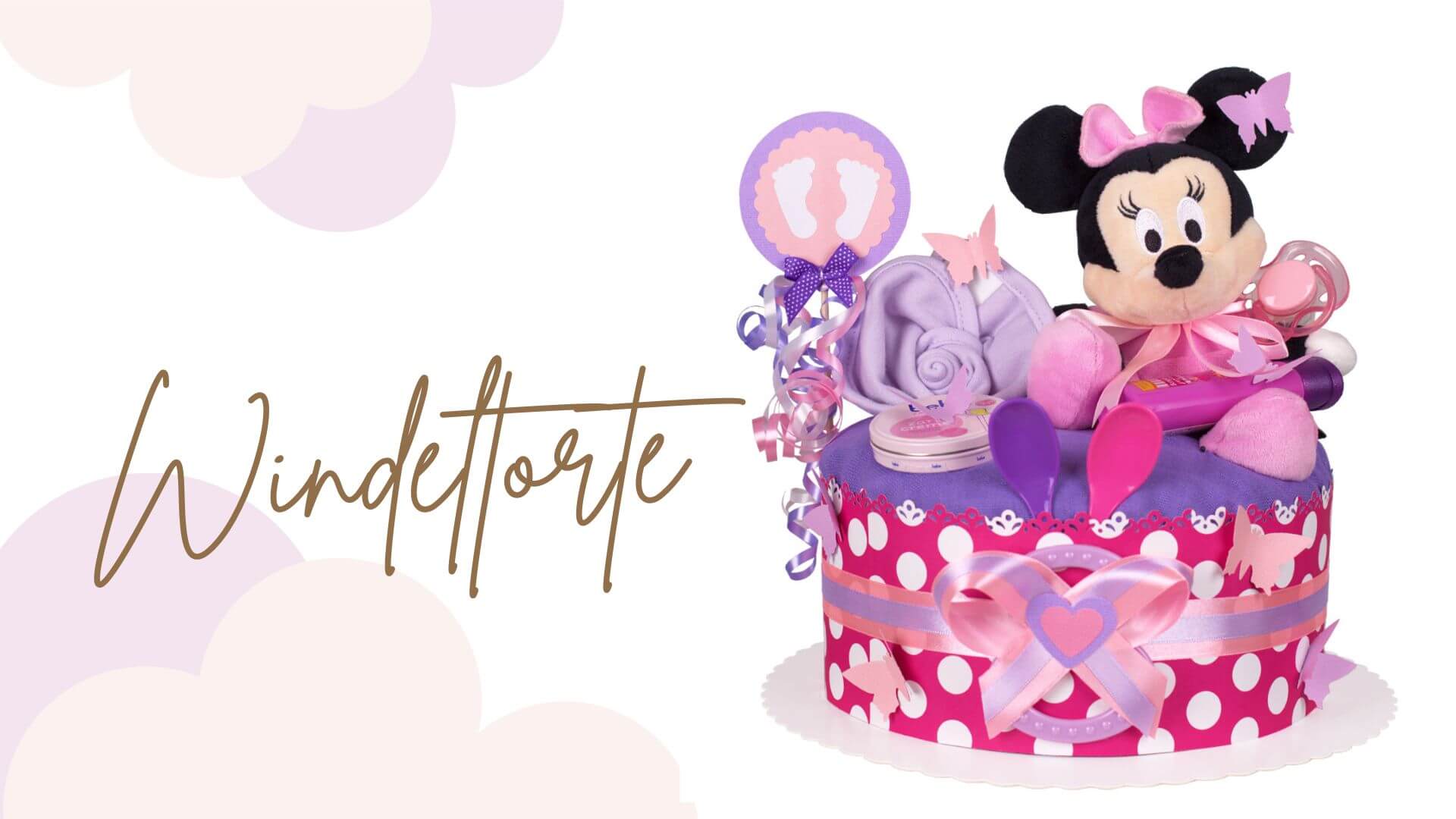Tarta de pañales Minnie Mouse para niñas N.º 1.224
