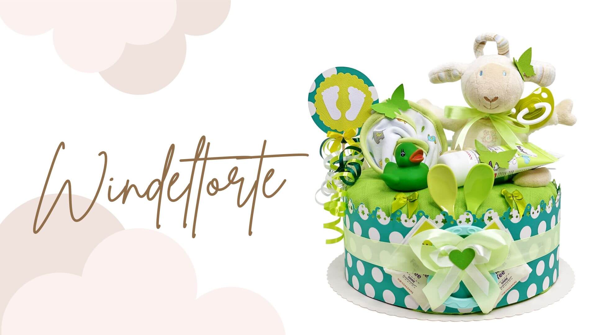 Tarta de pañales Ovejita unisex N.º 1.226