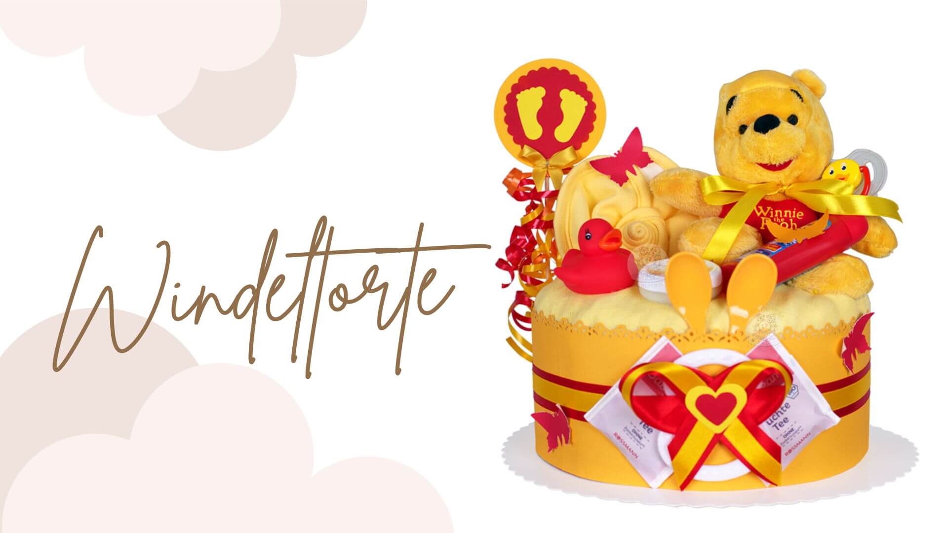 Tarta de pañales unisex N.º 1.228 Winnie the Pooh, Disney