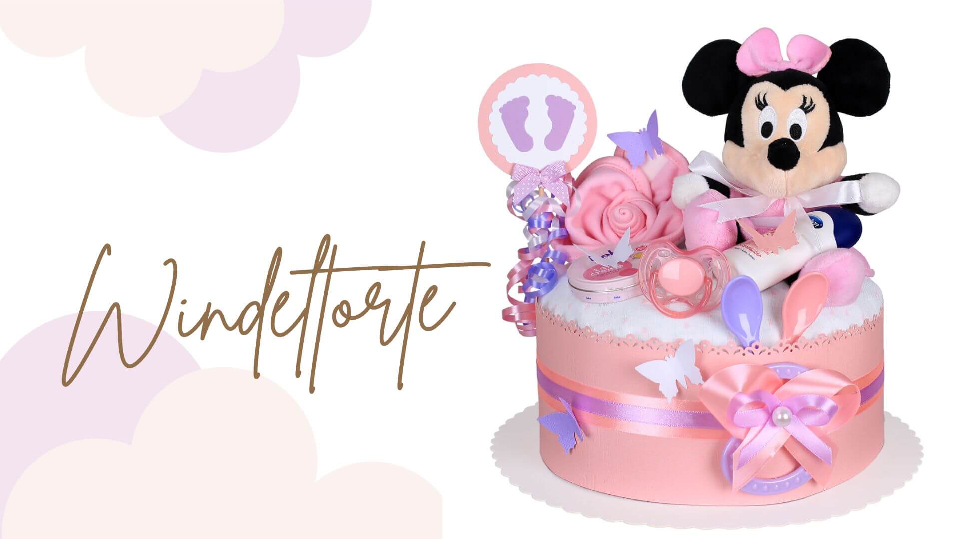 Tarta de pañales Minnie Mouse para niñas N.º 1.237