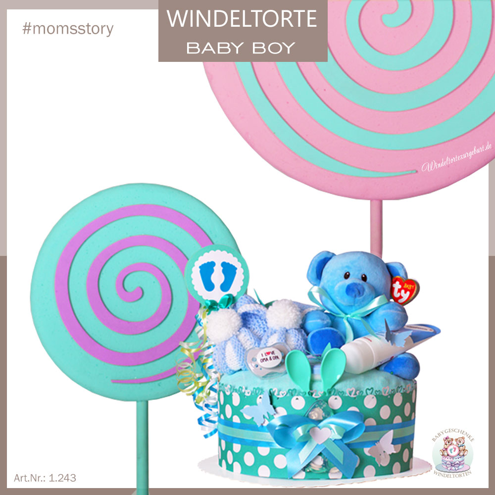 Tarta de pañales para niños 1.243 Osito Teddy