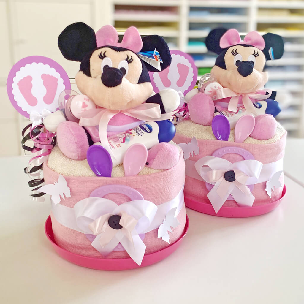 Tarta de pañales Minnie Mouse para niñas N.º 1.330