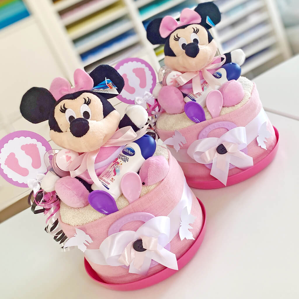 Tarta de pañales Minnie Mouse para niñas N.º 1.330