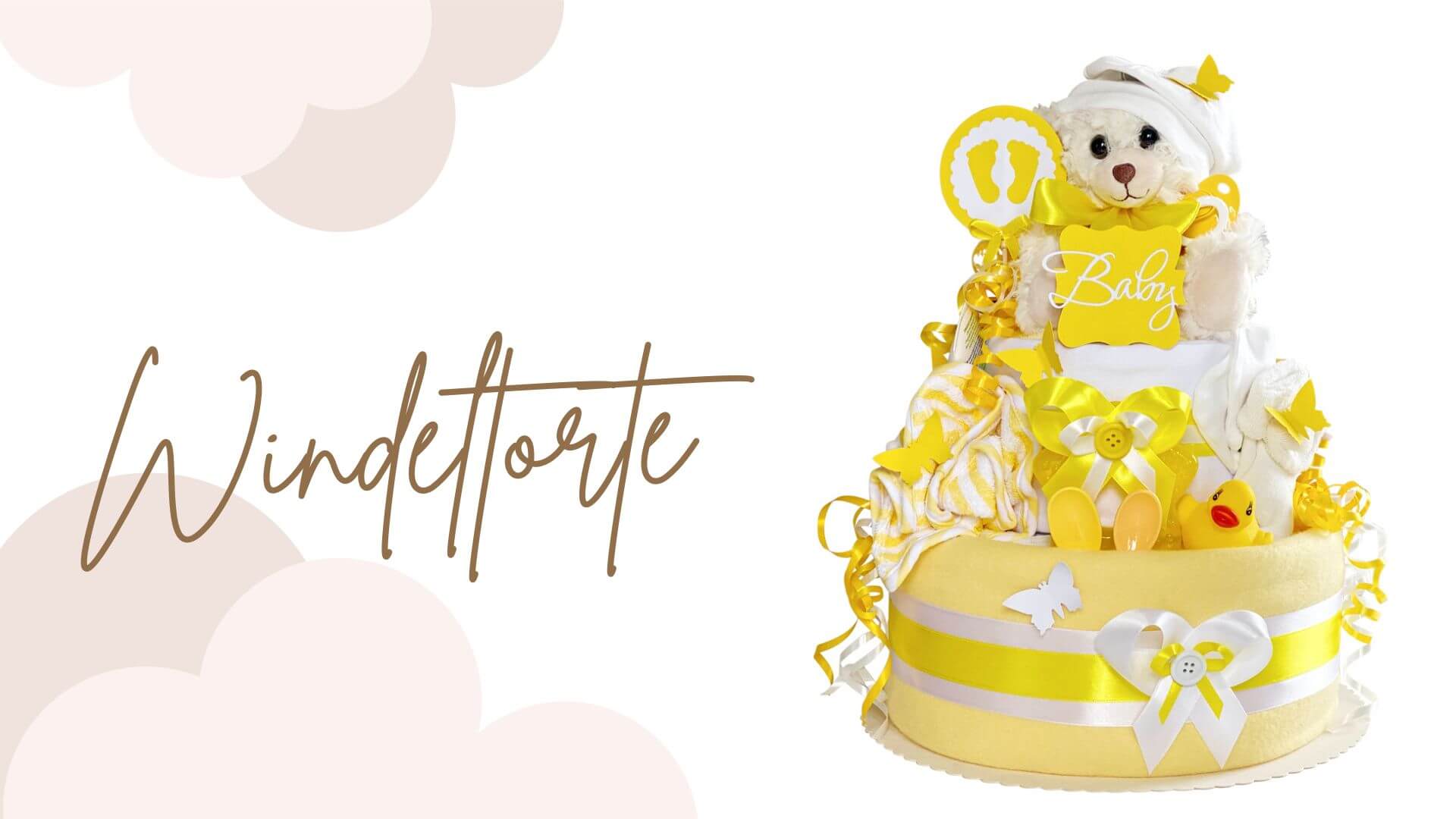 Tarta de pañales osito teddy neutro N.º 1.412