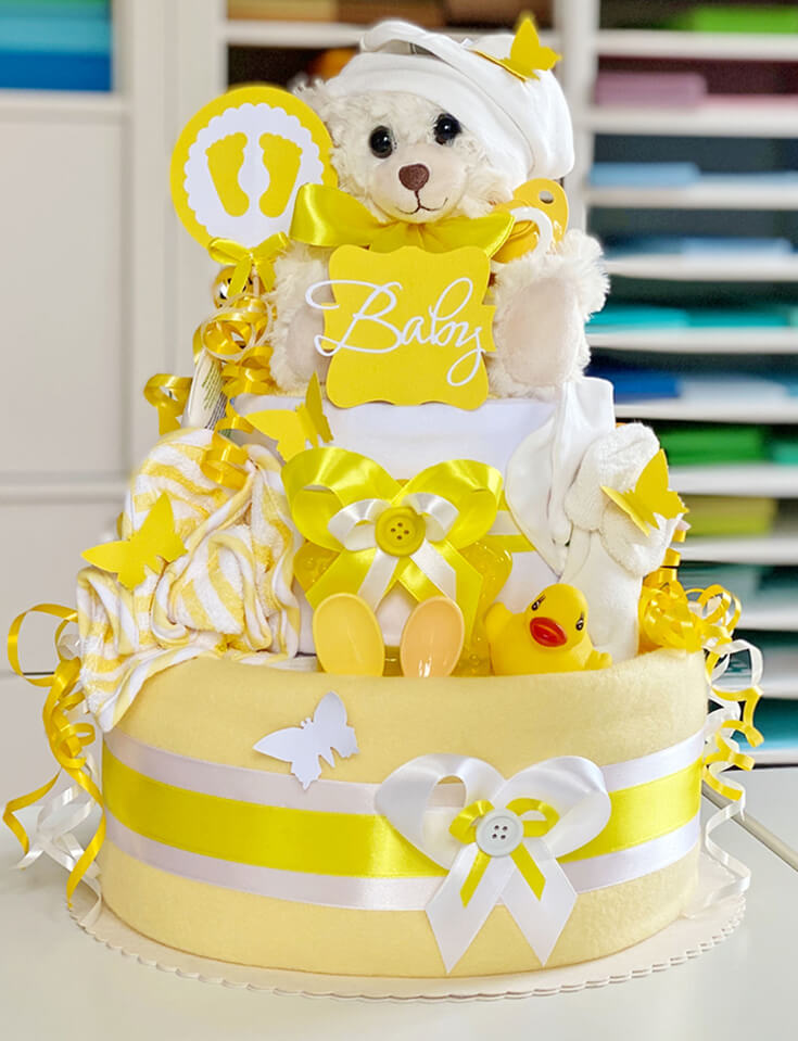 Tarta de pañales osito teddy neutro N.º 1.412