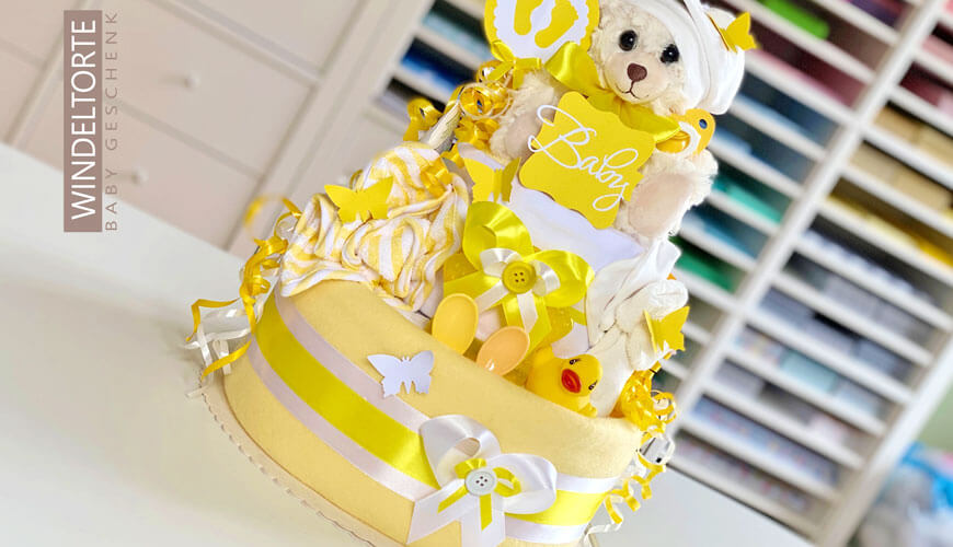 Tarta de pañales osito teddy neutro N.º 1.412