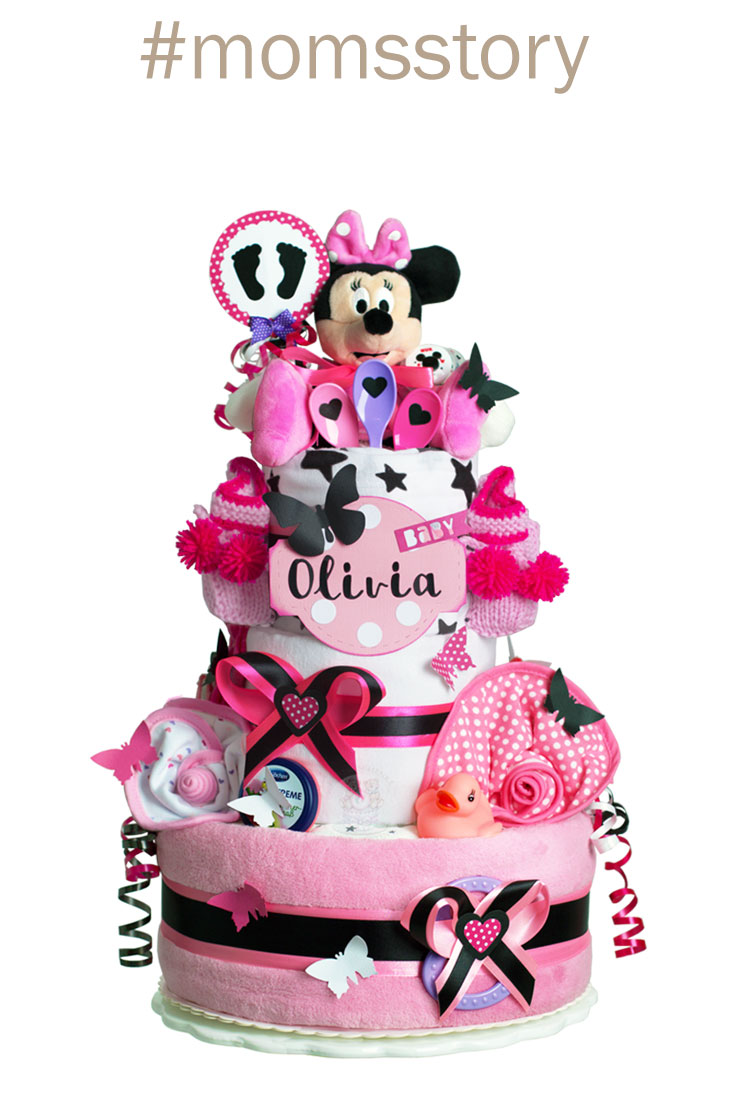 Tarta de pañales para niñas N.º 1.418 Minnie Mouse, Disney