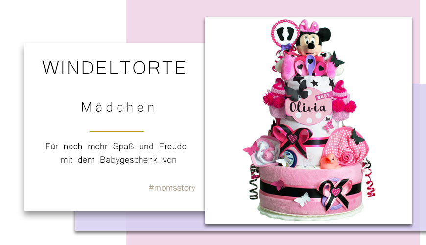 Tarta de pañales para niñas N.º 1.418 Minnie Mouse, Disney