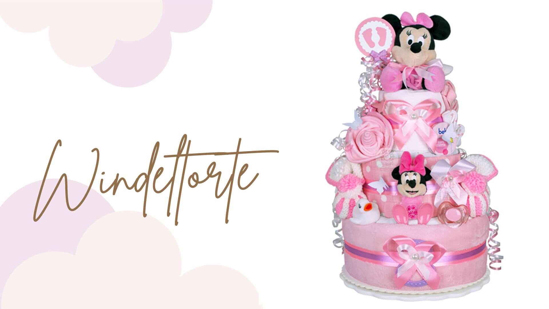 Tarta de pañales para niñas 1.423 Minnie Mouse, Disney
