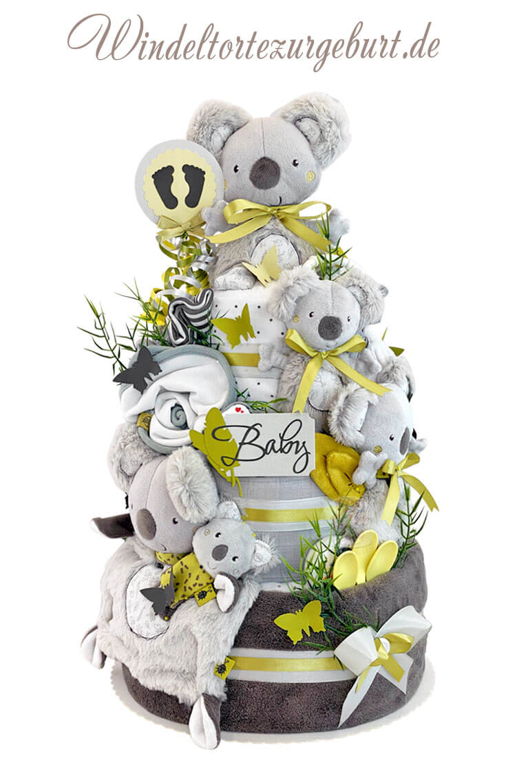 Tarta de pañales neutra N.º 1.436 Koala