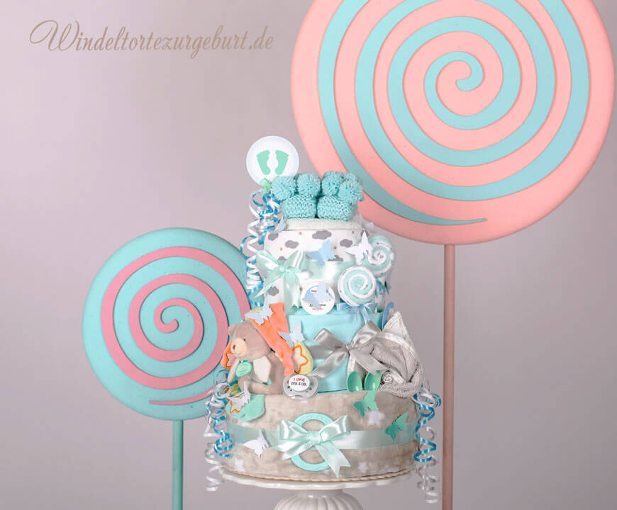 Tarta de pañales Osito Teddy para niños N.º 1.439